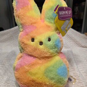 PEEPS Easter Bunny Heatable Warm Me Up RAINBOW Multicolor Plush 12" NWT